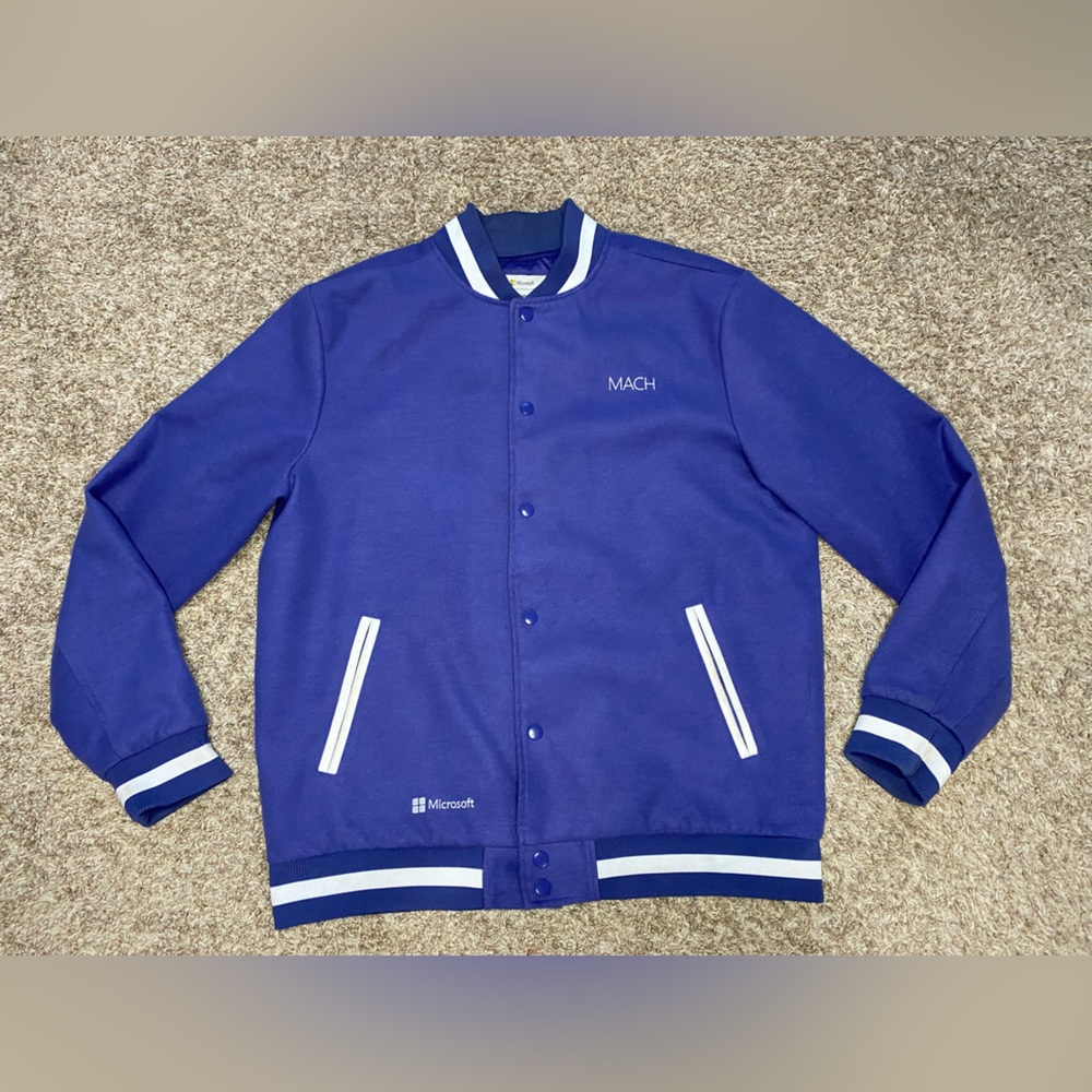 Vintage‎ Microsoft Team France MACH Snap Varsity Jacket Coat Men’s Size MEDIUM